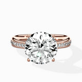 Hidden Halo Pave Solitaire Ring Engagement Ring