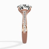 Hidden Halo Pave Solitaire Ring Engagement Ring