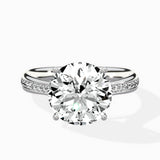Hidden Halo Pave Solitaire Ring Engagement Ring