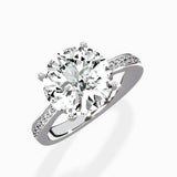 Hidden Halo Pave Solitaire Ring Engagement Ring