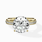 Hidden Halo Pave Solitaire Ring Engagement Ring