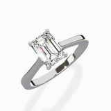 Floating Center Minimalist Solitaire Ring Engagement Ring