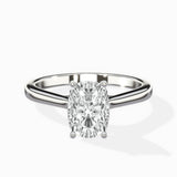 Floating Center Minimalist Solitaire Ring Engagement Ring