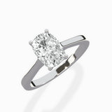 Floating Center Minimalist Solitaire Ring Engagement Ring