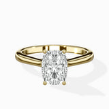 Floating Center Minimalist Solitaire Ring Engagement Ring
