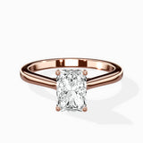 Floating Center Minimalist Solitaire Ring Engagement Ring