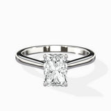 Floating Center Minimalist Solitaire Ring Engagement Ring