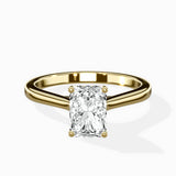 Floating Center Minimalist Solitaire Ring Engagement Ring