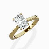 Floating Center Minimalist Solitaire Ring Engagement Ring