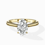 Floating Center Minimalist Solitaire Ring Engagement Ring