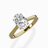 Floating Center Minimalist Solitaire Ring Engagement Ring