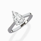 Floating Center Minimalist Solitaire Ring Engagement Ring