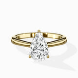 Floating Center Minimalist Solitaire Ring Engagement Ring