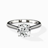 Floating Center Minimalist Solitaire Ring Engagement Ring