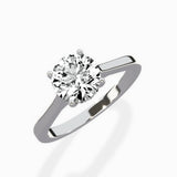 Floating Center Minimalist Solitaire Ring Engagement Ring
