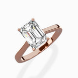 Floating Center Minimalist Solitaire Ring Engagement Ring