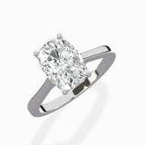 Floating Center Minimalist Solitaire Ring Engagement Ring