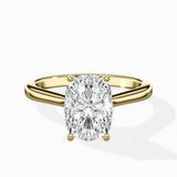 Floating Center Minimalist Solitaire Ring Engagement Ring