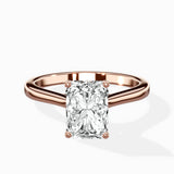 Floating Center Minimalist Solitaire Ring Engagement Ring