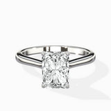 Floating Center Minimalist Solitaire Ring Engagement Ring
