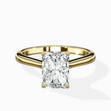 Floating Center Minimalist Solitaire Ring Engagement Ring