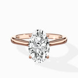 Floating Center Minimalist Solitaire Ring Engagement Ring