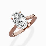 Floating Center Minimalist Solitaire Ring Engagement Ring