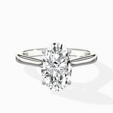 Floating Center Minimalist Solitaire Ring Engagement Ring