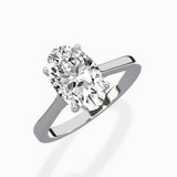 Floating Center Minimalist Solitaire Ring Engagement Ring