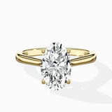 Floating Center Minimalist Solitaire Ring Engagement Ring