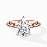 Floating Center Minimalist Solitaire Ring Engagement Ring