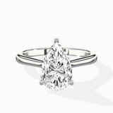 Floating Center Minimalist Solitaire Ring Engagement Ring