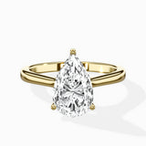Floating Center Minimalist Solitaire Ring Engagement Ring