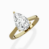Floating Center Minimalist Solitaire Ring Engagement Ring
