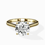 Floating Center Minimalist Solitaire Ring Engagement Ring