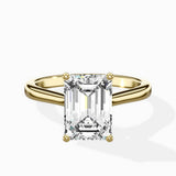 Floating Center Minimalist Solitaire Ring Engagement Ring