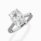 Floating Center Minimalist Solitaire Ring Engagement Ring