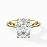 Floating Center Minimalist Solitaire Ring Engagement Ring