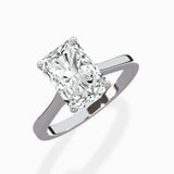 Floating Center Minimalist Solitaire Ring Engagement Ring