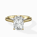 Floating Center Minimalist Solitaire Ring Engagement Ring