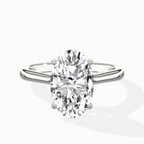 Floating Center Minimalist Solitaire Ring Engagement Ring