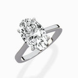 Floating Center Minimalist Solitaire Ring Engagement Ring