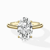 Floating Center Minimalist Solitaire Ring Engagement Ring