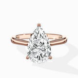 Floating Center Minimalist Solitaire Ring Engagement Ring