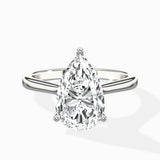 Floating Center Minimalist Solitaire Ring Engagement Ring