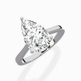 Floating Center Minimalist Solitaire Ring Engagement Ring