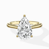Floating Center Minimalist Solitaire Ring Engagement Ring