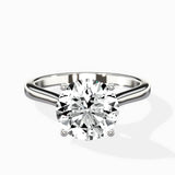 Floating Center Minimalist Solitaire Ring Engagement Ring