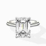 Floating Center Minimalist Solitaire Ring Engagement Ring