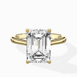 Floating Center Minimalist Solitaire Ring Engagement Ring